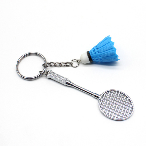Factory direct sales badminton pendant jewelry keychain creative simulation arena small gift badminton keychain