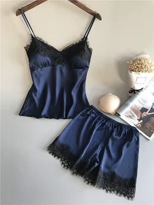 Нижнее белье, slip dress, черный сексапильный шелковый набор, европейский стиль, оптовая продажа