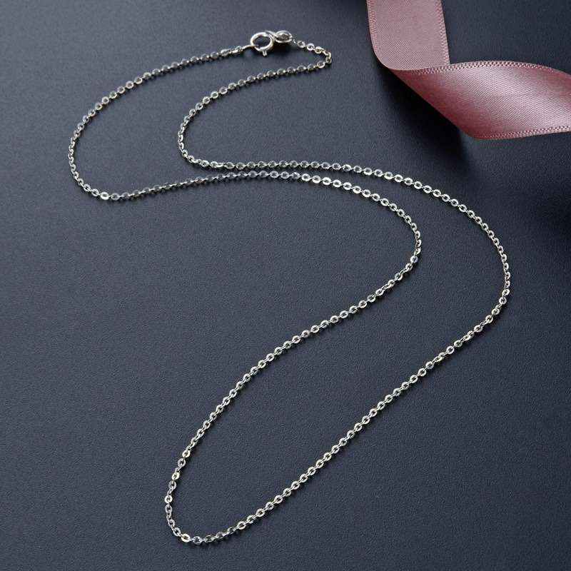 S925 collar de plata esterlina cadena de las mujeres flash cadena en forma de o no colgante cadena de plata suéter cadena de clavícula cadena desnuda cadena cruzada cadena