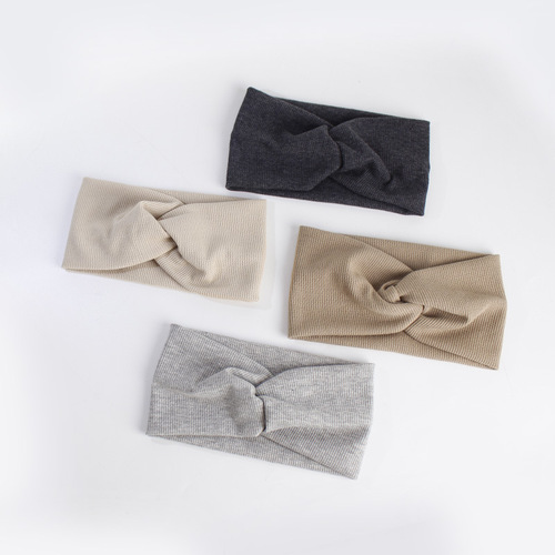 Minimalist Knit Cross Headband Korean Version Yoga Sport Unisex Fashion Sweat Absorbent Headband Instagram Same Style Face Washing Hair Accessory