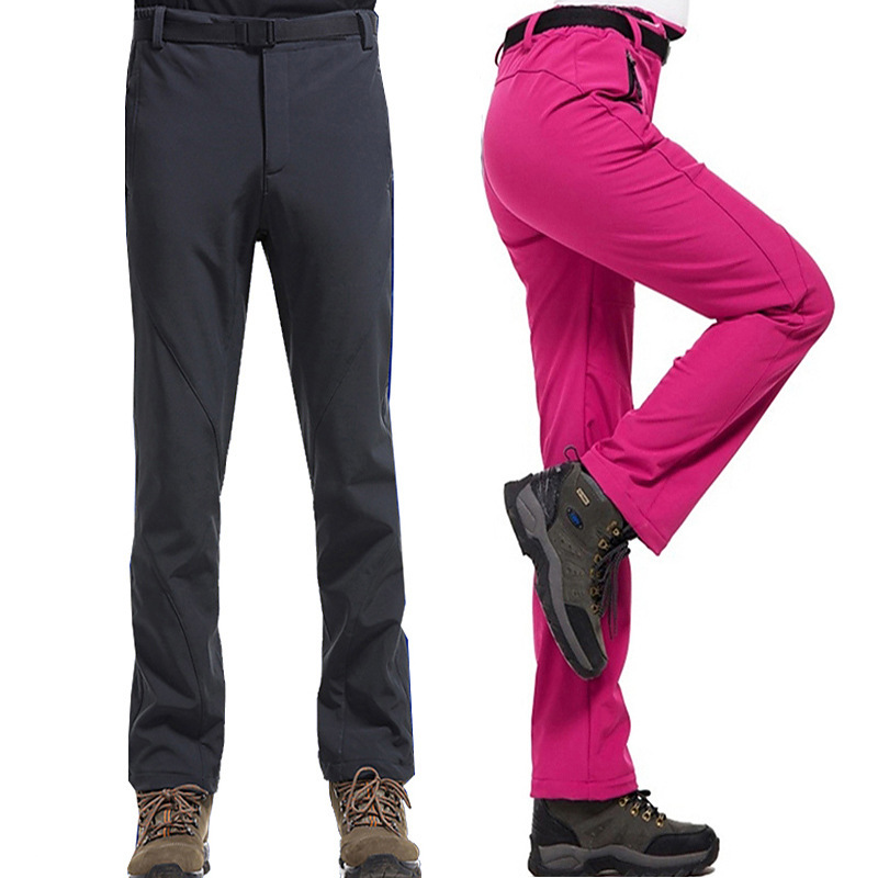 Spot wholesale autumn and winter outdoor soft shell pants women's charge pants men's windproof velvet warm fleece pants sports hiking pants Spot wholesale autumn and winter outdoor soft shell pants women's charge pants men's windproof velvet warm fleece pants sports hiking pants