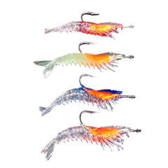 Luya bait, soft bait package, lead shrimp, 6cm3g luminous shrimp, simulated fake bait, fluorescent shrimp bait, fishing gear accessories