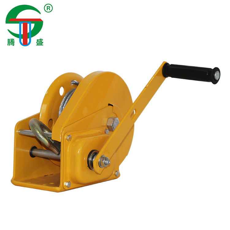 手动绞盘 手摇卷扬机 手摇绞车 2600磅 带自锁