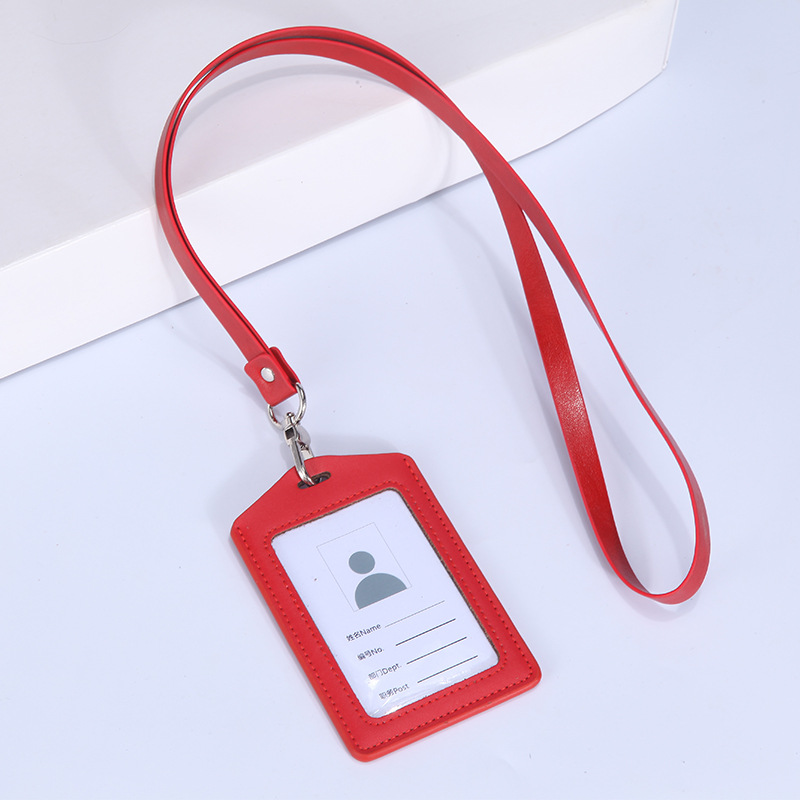 Jinbeisi insignia de cuero titular de la tarjeta de identificación titular de la tarjeta cordón permiso de trabajo caso de cuero tarjeta de trabajo titular de la tarjeta de acceso del estudiante