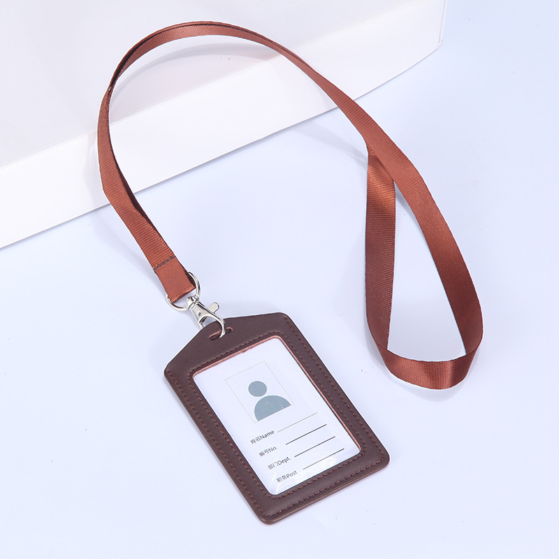 Jinbeisi insignia de cuero titular de la tarjeta de identificación titular de la tarjeta cordón permiso de trabajo caso de cuero tarjeta de trabajo titular de la tarjeta de acceso del estudiante