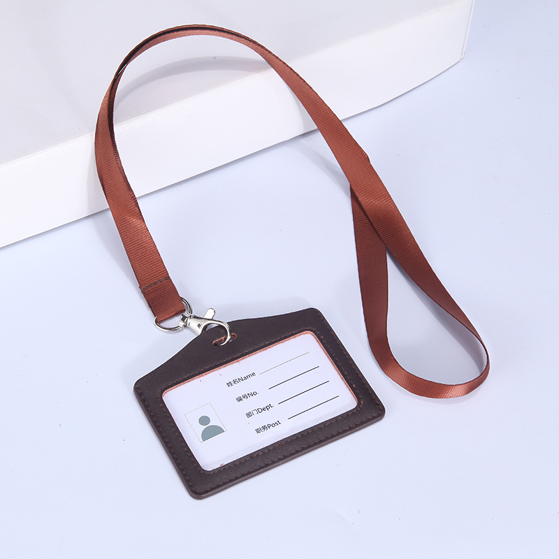 Jinbeisi insignia de cuero titular de la tarjeta de identificación titular de la tarjeta cordón permiso de trabajo caso de cuero tarjeta de trabajo titular de la tarjeta de acceso del estudiante