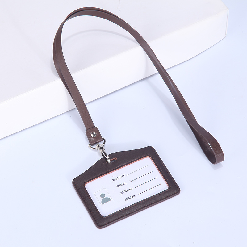 Jinbeisi insignia de cuero titular de la tarjeta de identificación titular de la tarjeta cordón permiso de trabajo caso de cuero tarjeta de trabajo titular de la tarjeta de acceso del estudiante