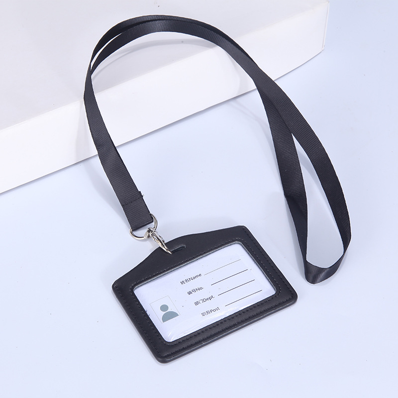 Jinbeisi insignia de cuero titular de la tarjeta de identificación titular de la tarjeta cordón permiso de trabajo caso de cuero tarjeta de trabajo titular de la tarjeta de acceso del estudiante