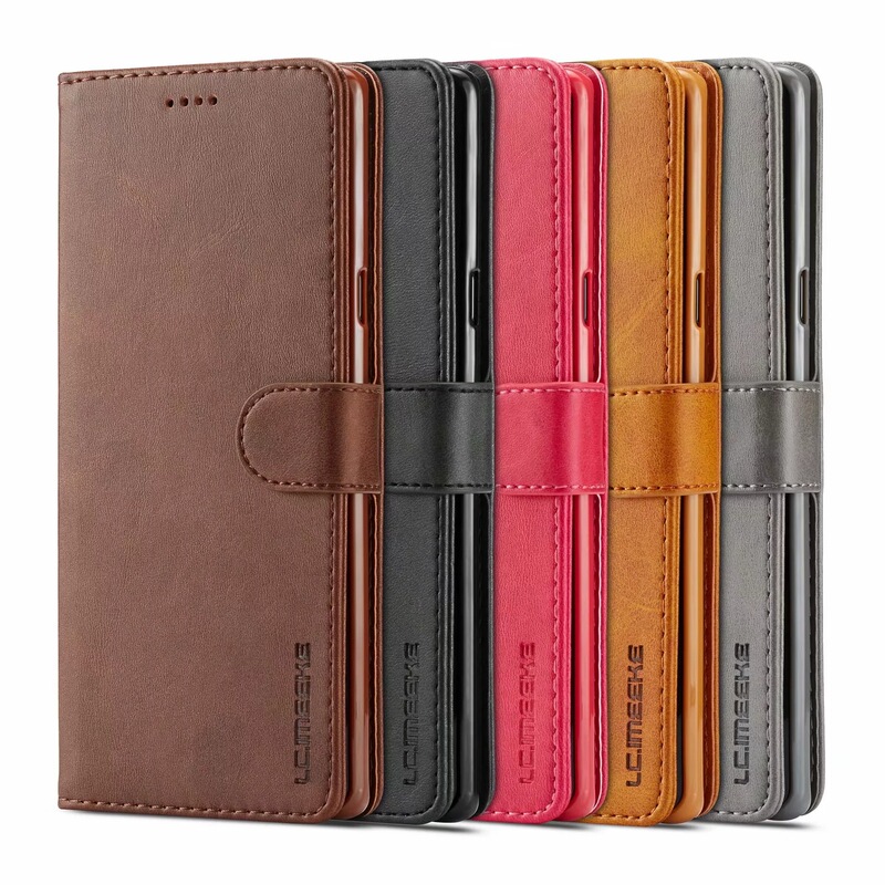 Leather case for Samsung Note9 phone case calf pattern flip card photo frame TPU case protective cover A7/A8