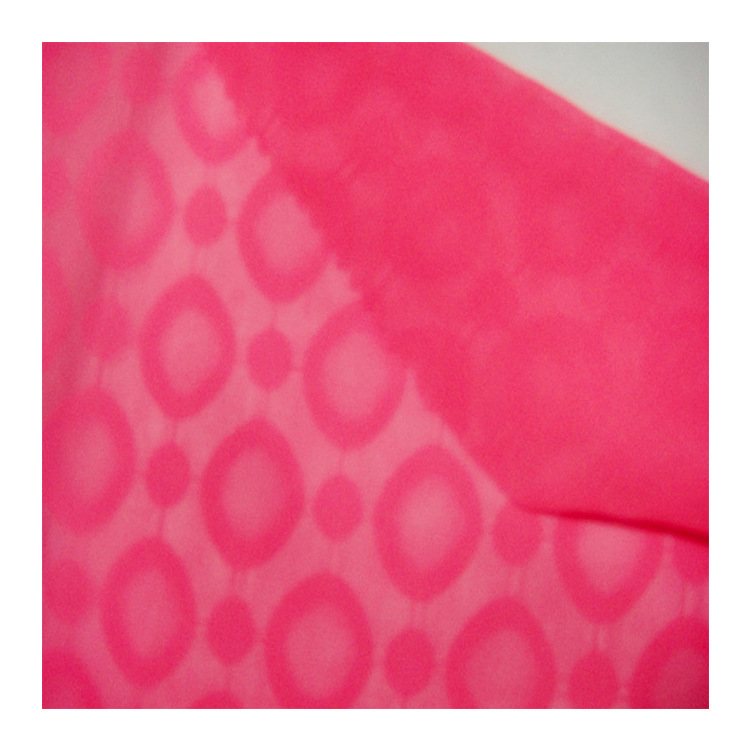 Fabricante de procesamiento de reducción de sal de chiffon 3D tela impresa en relieve láser vestido de mujer tela de chiffon