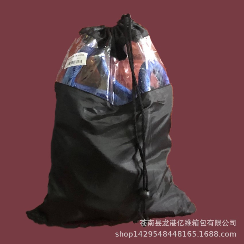 涤纶PVC收口袋黑色涤纶牛津抽绳袋印刷logo汽车用品包装袋