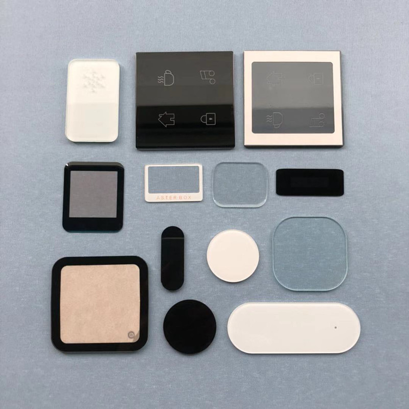 钢化玻璃面板 精雕丝印半透磨边打孔玻璃 工厂厂家