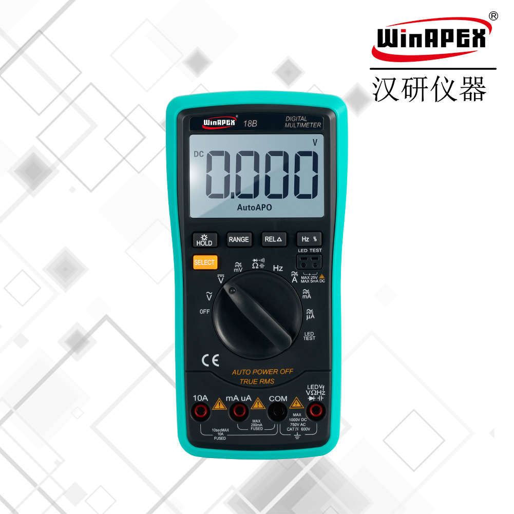 18B电工仪器仪表测量仪表数字万用表6000位TRMS测量LED测试批发
