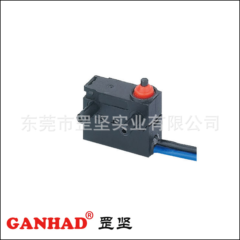 广东小型微动开关厂家罡坚供应侧面出线封闭式微动开关按钮式微动