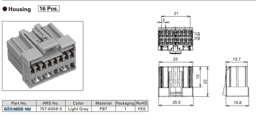 GT7-16DS-HU���� �������������� HRS���λ�ɫ16pin˫�Ž���