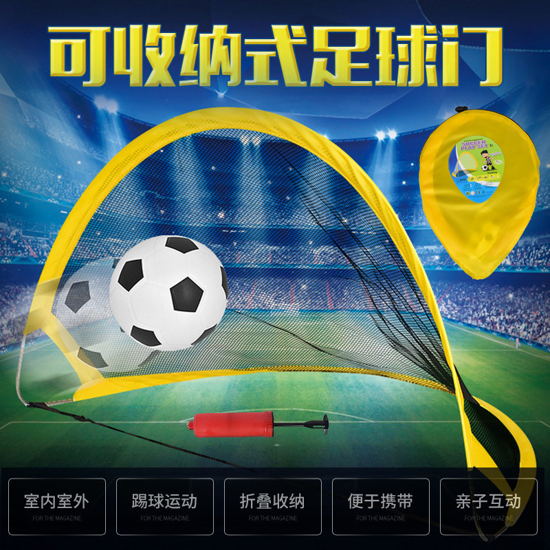 Large Foldable Soccer Goal Toy 75cm Collapsible Goal Outdoor Sports with Soccer Ball Portable Foldable
