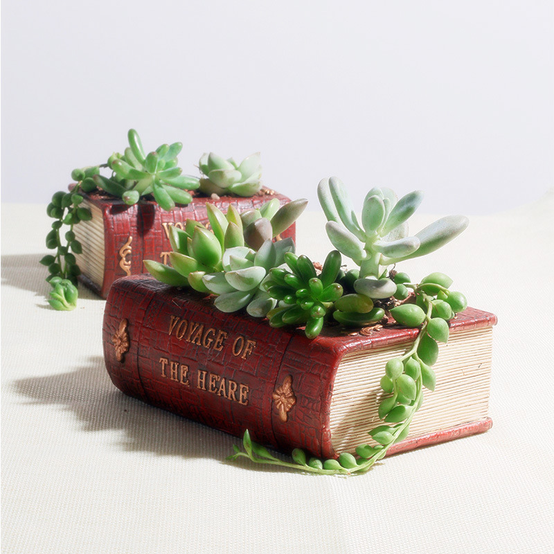 Nanyuan Chuanfang estilo europeo retro literario libro creativo resina maceta suculenta bonsai juego fábrica al por mayor