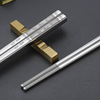 Black chopsticks stainless steel, square non-slip set, factory direct supply, Birthday gift