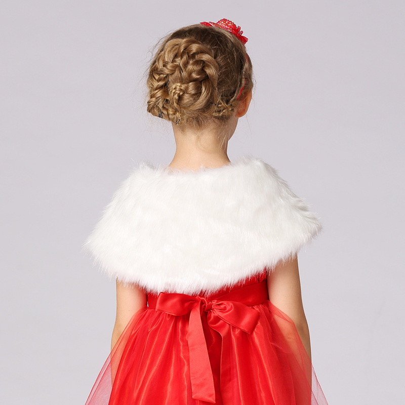 Transfronterizo de una pieza de entrega de la niña del cabo chal 2024 nuevo comercio exterior ropa de los niños chal de piel vestido de los Niños Accesorios