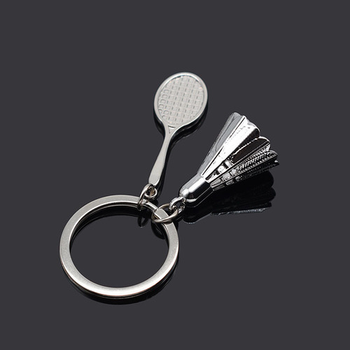 Manufacturer's hot selling metal key chain key chain simulation badminton key chain small gift arena club