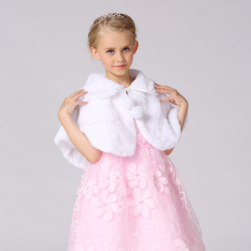 Una pieza de entrega estilo coreano ropa de niñas nuevos niños de felpa abrigo vestido chaleco medio y grande de los niños