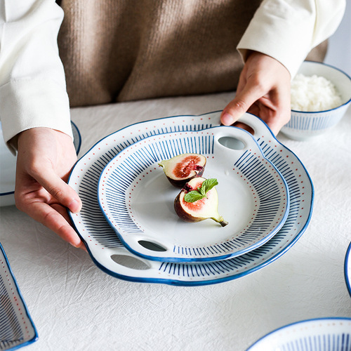 西田木雨渔火系列日式陶瓷餐具家用米饭碗面碗碟子杯子菜盘大汤碗