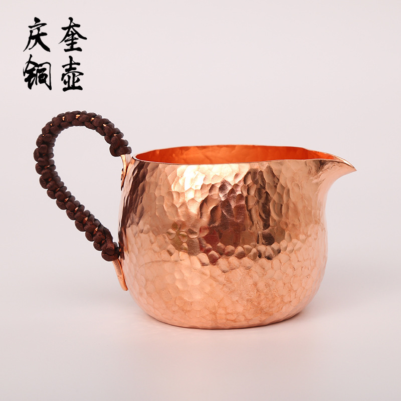 Wholesale retro copper fair cup tea custom copper tea side handle kung fu tea set accessories Wholesale retro copper fair cup tea custom copper tea side handle kung fu tea set accessories