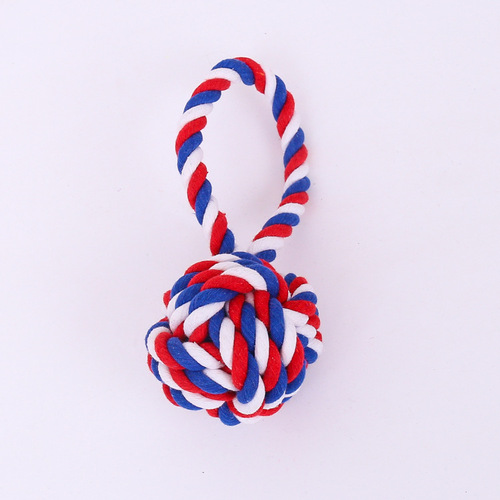 Amazon Pet Supplies Dog Toy Bite Resistant Cotton Rope Ball Teething Cotton Knot Pet Toy