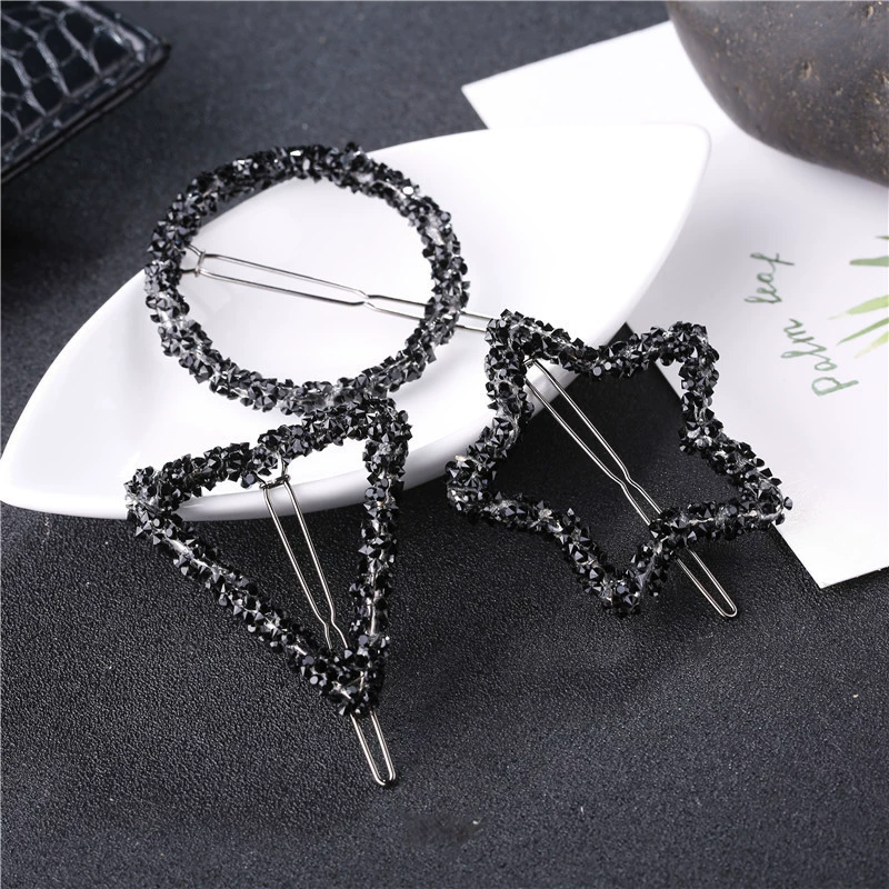 锦颜 Hairgrip со стразами, треугольник, аксессуар для волос, корейский стиль, (跨境 торговля)