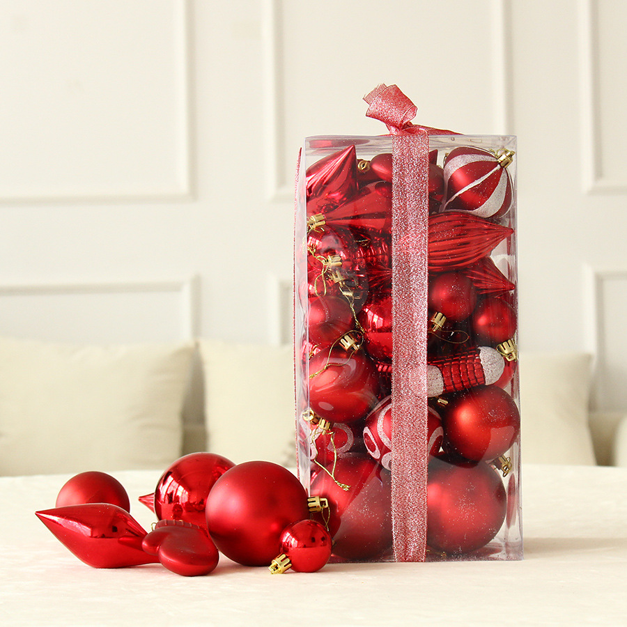 Nuevo set de 50 bolas de Navidad de plástico, decorativas y mixtas, con acabados brillantes y mate para decoración ambiental.
