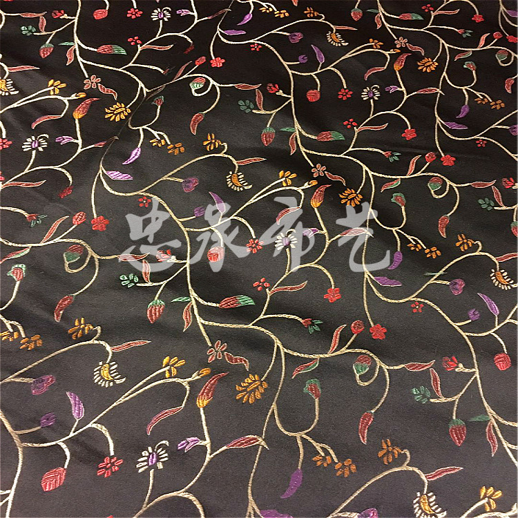 1.5米宽织锦缎仿三五面料影楼相册封面盒子包装布料可复合辣椒花
