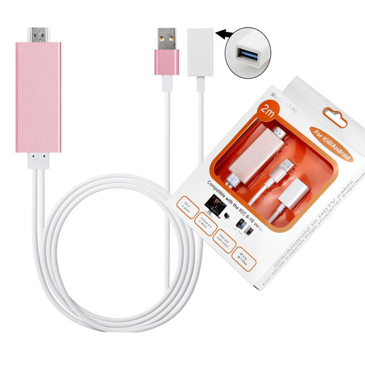 Suitable for Apple Android usb c to HDMI High Definition cable iphone7 8 HDMI High-definition Video cable