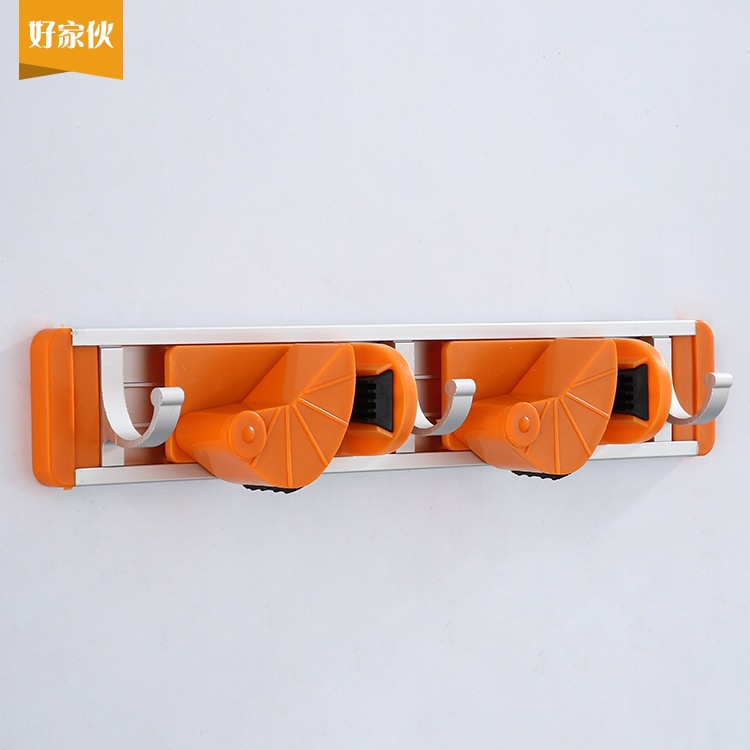 Rack mejorado espacio aluminio fregona rack escoba rack de almacenamiento rack fregona clip de cocina gancho de almacenamiento