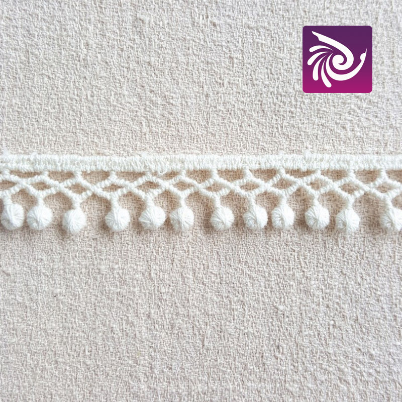 1cm 全棉水溶花边 棉线家居家纺吊珠辅料 DIY配饰流苏花边