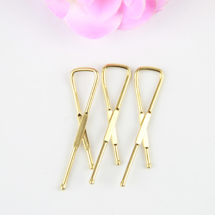 厂家定制复古衬衣夹子金属外套又字夹黄铜材质包装固定夹扣子批发