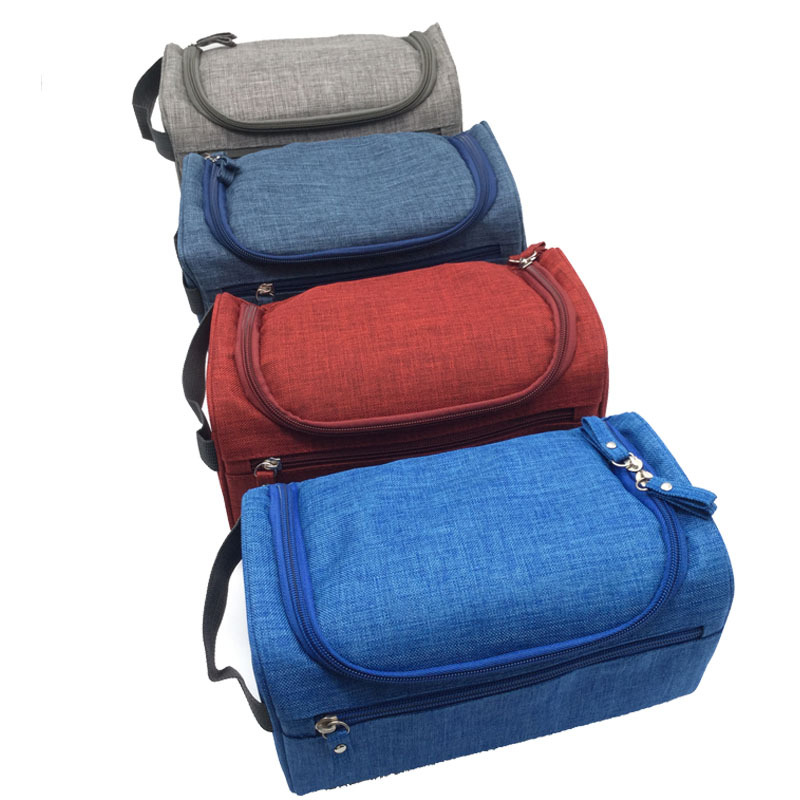 Hombres y mujeres al aire libre de viaje bolsa de lavado de tela Oxford gancho plegable colgando bolsa de cosméticos impreso LOGO