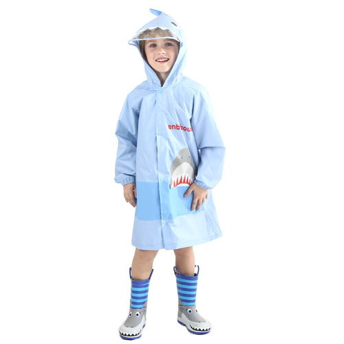 enbihouse original design ins style shark poncho for boys and girls 3D three-dimensional shape light children's raincoat