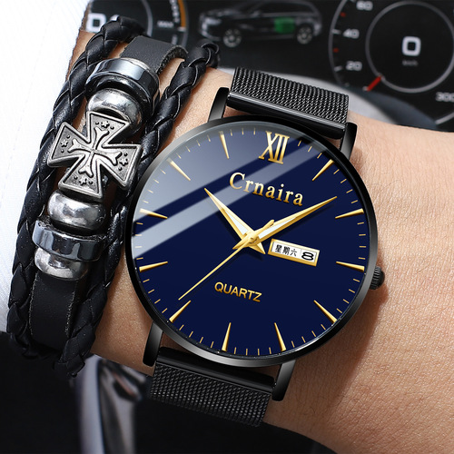 Cross-border watch men's quartz watch fashionable minimalist ultra-thin factory wholesale watch men's waterproof