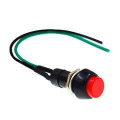 Motorcycle Self-Locking Switch Button, Self-Extinguishing Push-Button Switch with Cord, Round Self-Locking Universal Switch