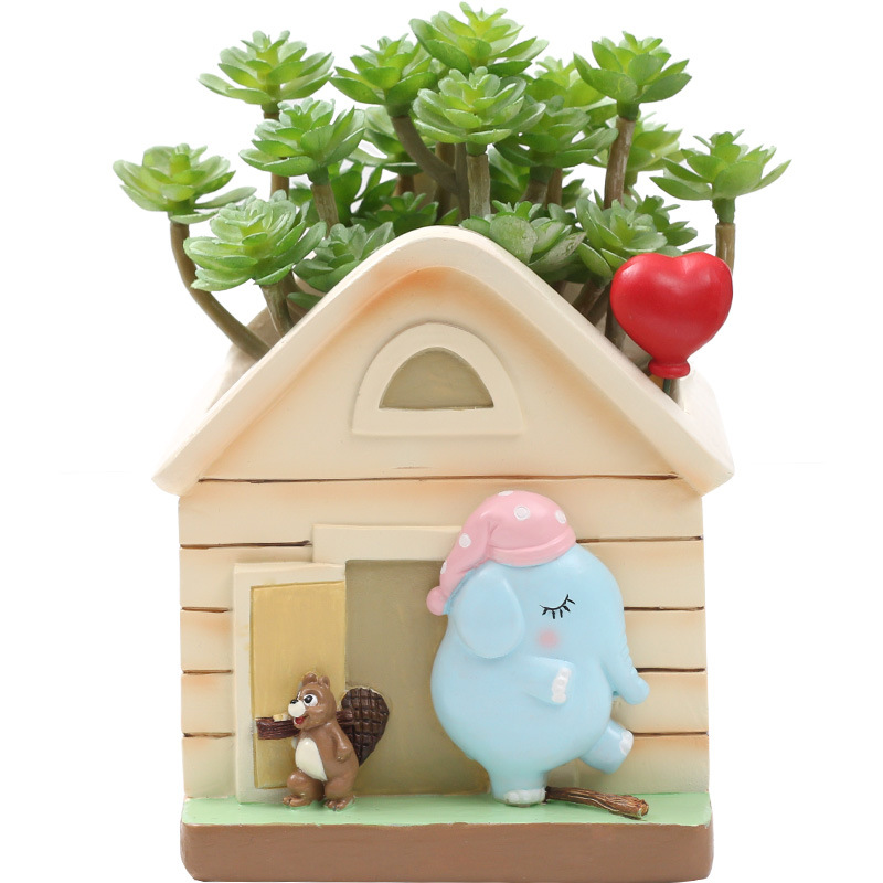 Chậu cây mọng nước hoạt hình resin, chậu mini trang trí nhà, ban công, sân vườn và tiểu cảnh (RG-273)
