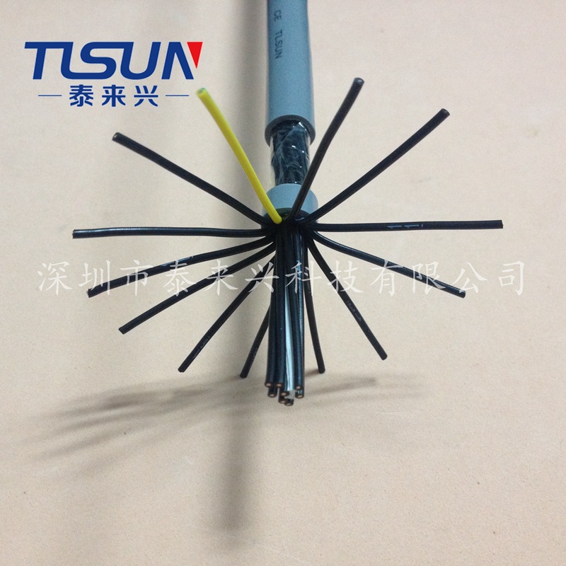 经济型非屏蔽灰色柔性控制电缆 21芯0.3平方（21G0.3mm2）阻然