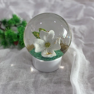 发光水晶球定制花朵桌面摆件跨境新品创意家居用品树脂工艺品摆件