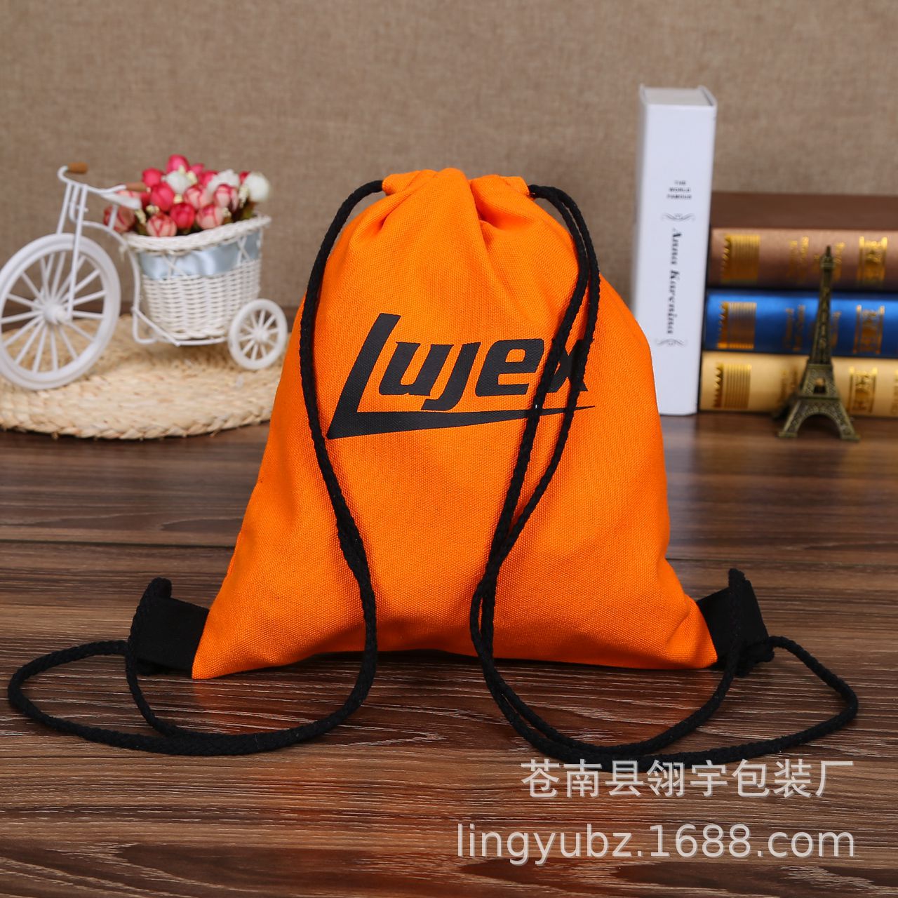 厂家定 制购物棉布袋厂家拉绳背包帆布束口袋广告宣传纯棉布袋