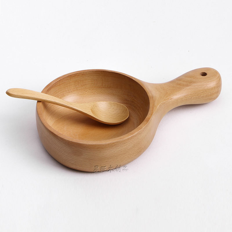 Tazón de fuente de madera entera del cuenco de La Haya creativa japonesa y coreana del color sólido con la mano