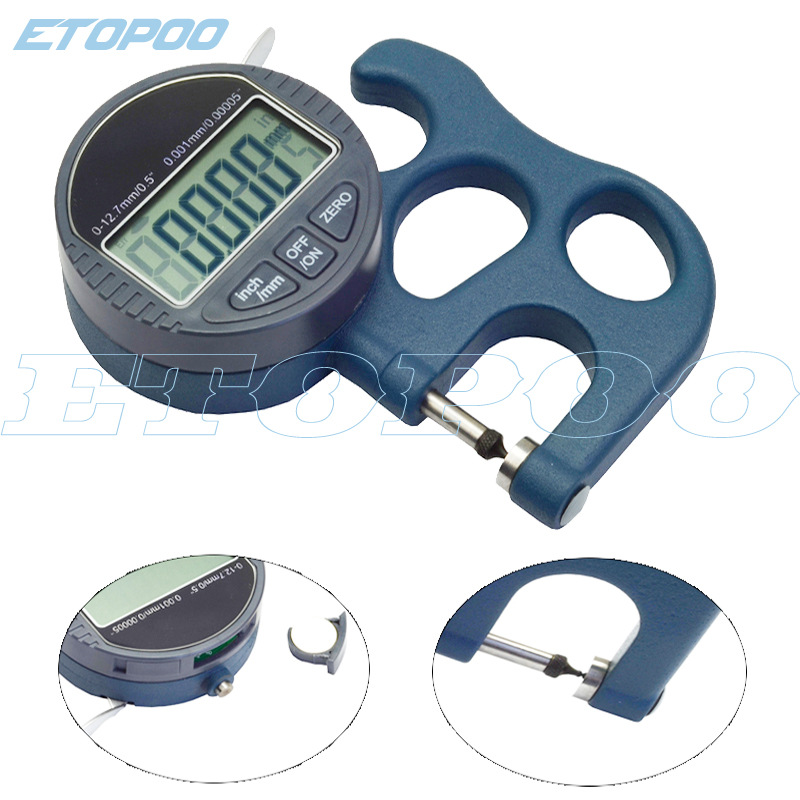 12.7MM微米尖头数显测厚规 千分电子测厚仪 0.001MM测厚表