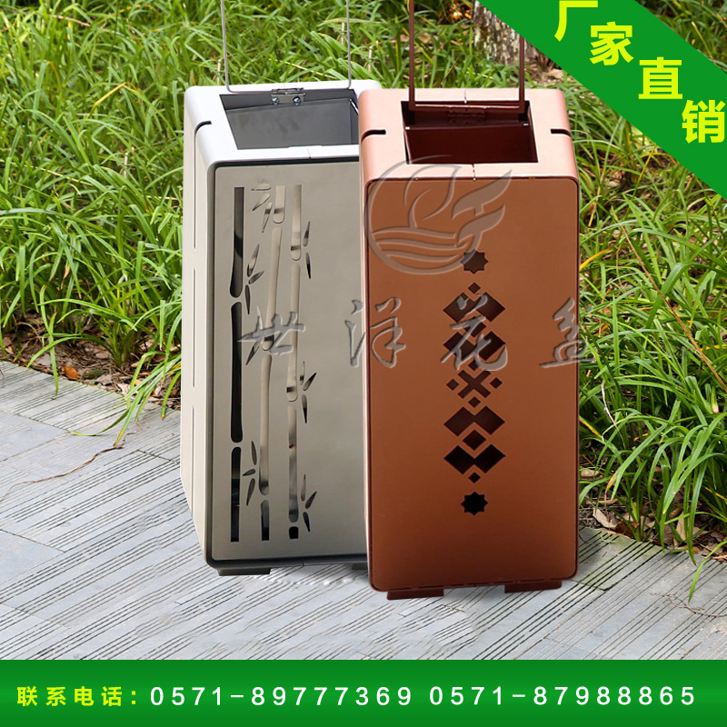 不锈钢垃圾桶方形创意激光镂空新款垃圾桶工厂直销