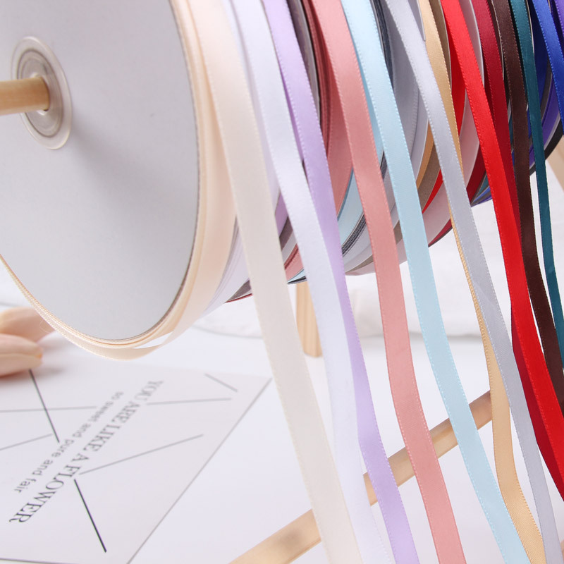 1cm cinta de poliéster al por mayor cinta de color sólido cinta de tela flor material de embalaje regalo arco cinta