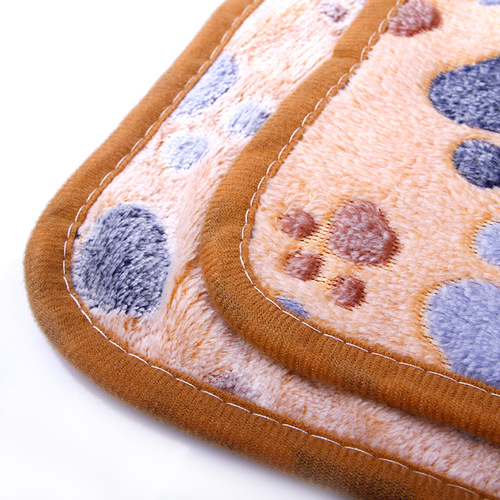 Amazon pet blanket kennel mat dog blanket autumn and winter warm double-sided blanket thickened coral velvet