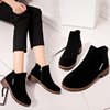 Martens, demi-season low boots with zipper, Korean style
