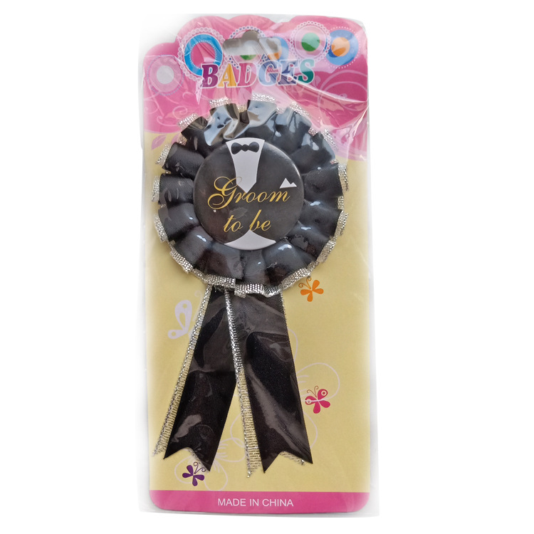 Nuevo Bachelor Party Badge Party prom etiqueta insignia negro GROOM TO BE Badge